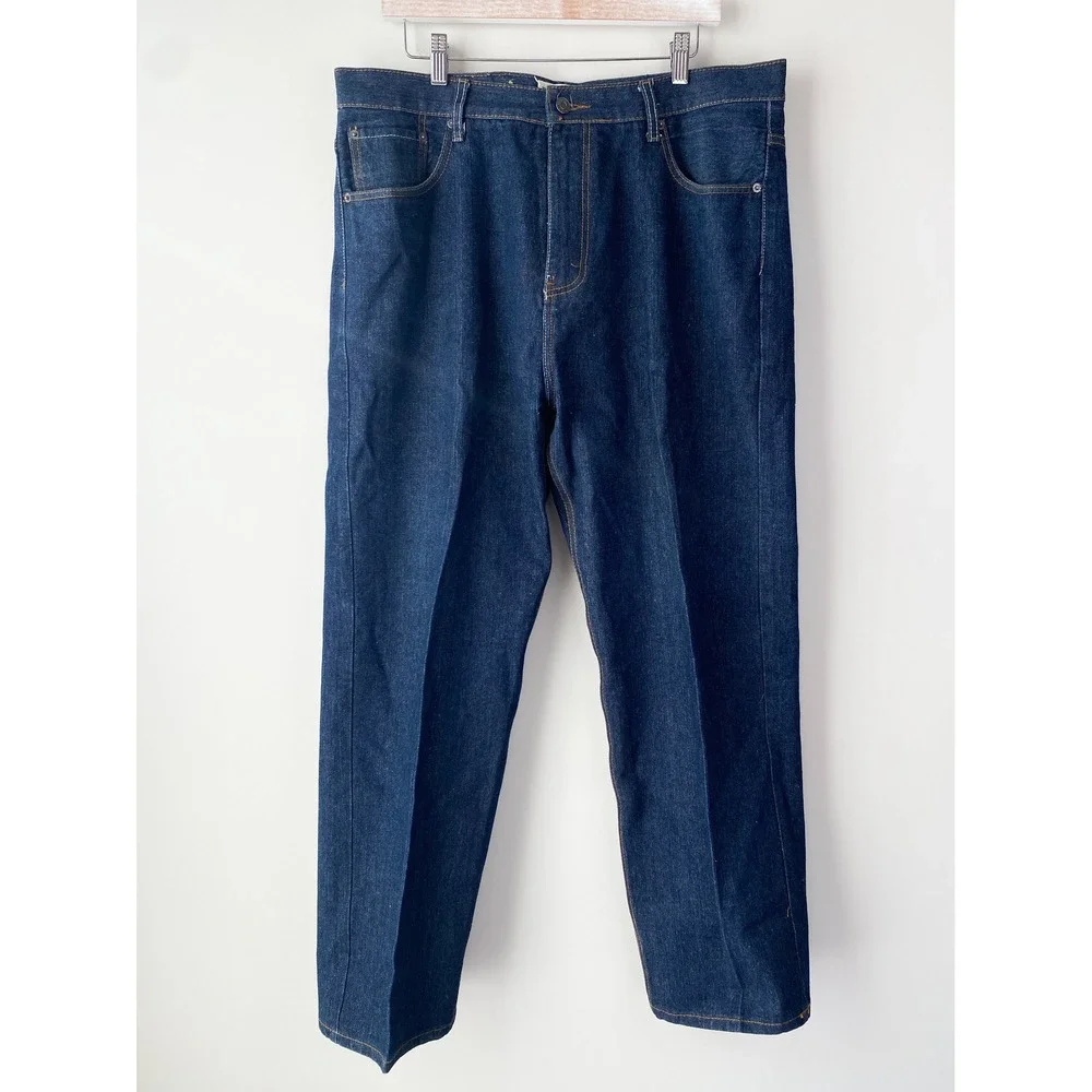 Beyond The Limit Mens Y2K Big & Tall Jeans 40x32 Dark Wash Straight Leg Baggy